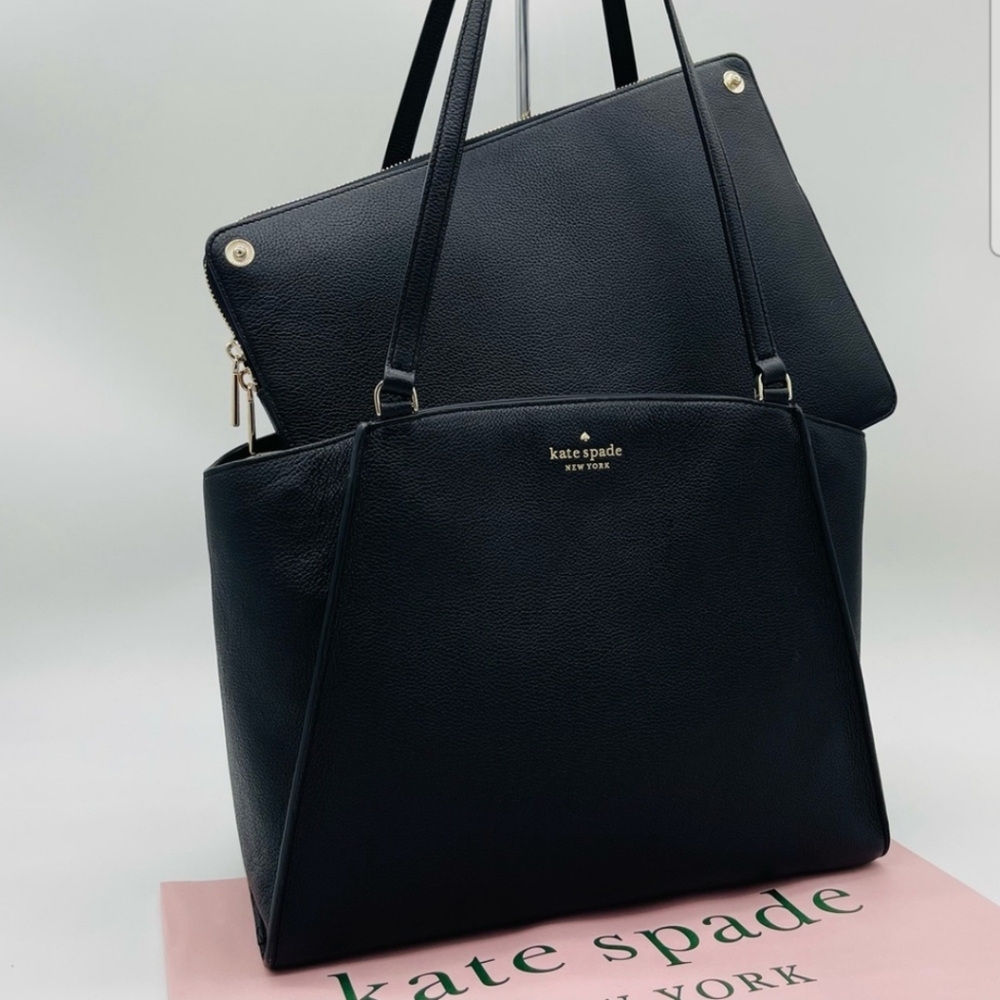 Kate Spade Brim Laptop Tote in Black Pebbled Leather - Picture 15 of 16